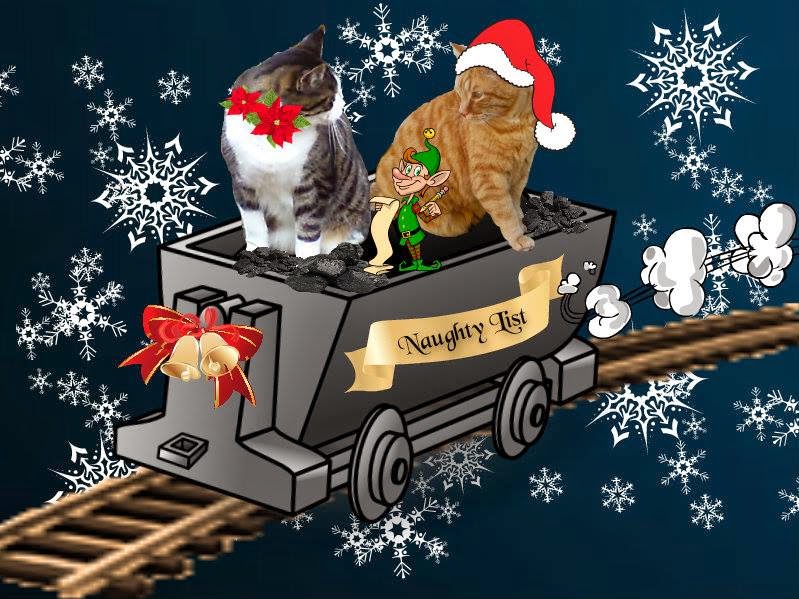 The Naughty List a christmas story picture with two cats in a sleigh